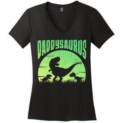 Daddysaurus Daddy T Rex Great Father’s Day Gift Classic Women's V-Neck T-Shirt