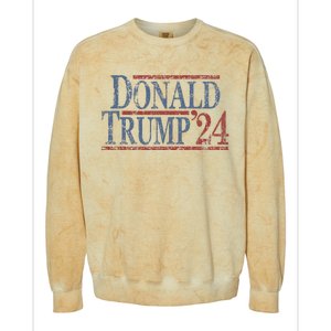 Distressed Donald Trump 2024 Colorblast Crewneck Sweatshirt