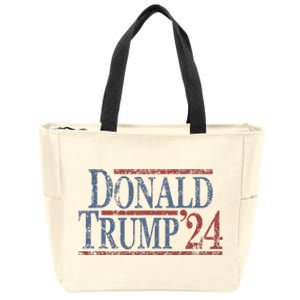 Distressed Donald Trump 2024 Zip Tote Bag