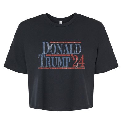 Distressed Donald Trump 2024 Bella+Canvas Jersey Crop Tee