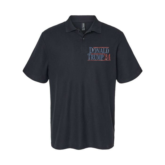 Distressed Donald Trump 2024 Softstyle Adult Sport Polo