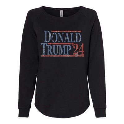 Distressed Donald Trump 2024 Womens California Wash Sweatshirt