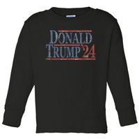 Distressed Donald Trump 2024 Toddler Long Sleeve Shirt