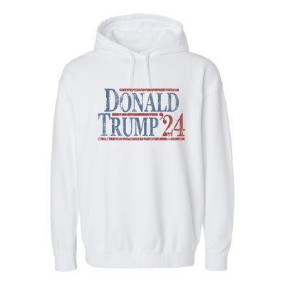 Distressed Donald Trump 2024 Garment-Dyed Fleece Hoodie