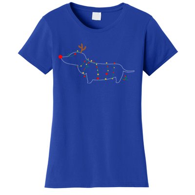 Dachshund Dogs Tree Christmas Light Dachshund Lover Gift Women's T-Shirt