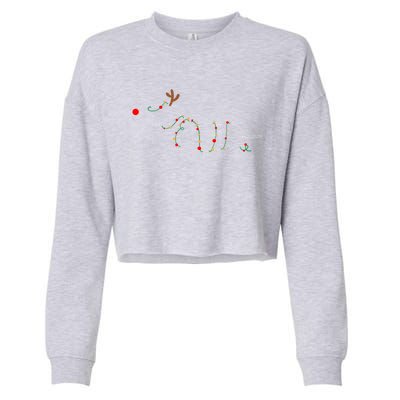 Dachshund Dogs Tree Christmas Light Dachshund Lover Gift Cropped Pullover Crew