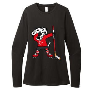 Dabbing Dalmatian Turkey Ice Hockey Fans Jersey Turkish Flag Gift Womens CVC Long Sleeve Shirt