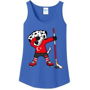 Dabbing Dalmatian Turkey Ice Hockey Fans Jersey Turkish Flag Gift Ladies Essential Tank