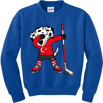 Dabbing Dalmatian Turkey Ice Hockey Fans Jersey Turkish Flag Gift Kids Sweatshirt