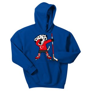 Dabbing Dalmatian Turkey Ice Hockey Fans Jersey Turkish Flag Gift Kids Hoodie