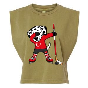 Dabbing Dalmatian Turkey Ice Hockey Fans Jersey Turkish Flag Gift Garment-Dyed Women's Muscle Tee