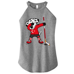 Dabbing Dalmatian Turkey Ice Hockey Fans Jersey Turkish Flag Gift Women's Perfect Tri Rocker Tank