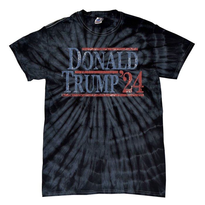 Distressed Donald Trump 2024 Tie-Dye T-Shirt