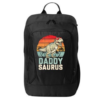 Daddysaurus Dinosaur T Rex Dad Father Retro Funny Gift City Backpack