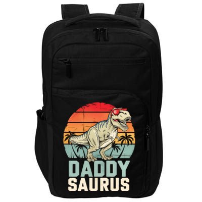 Daddysaurus Dinosaur T Rex Dad Father Retro Funny Gift Impact Tech Backpack