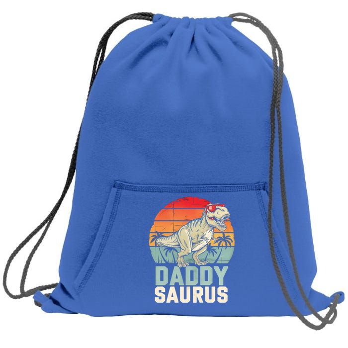 Daddysaurus Dinosaur T Rex Dad Father Retro Funny Gift Sweatshirt Cinch Pack Bag