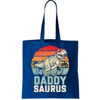 Daddysaurus Dinosaur T Rex Dad Father Retro Funny Gift Tote Bag