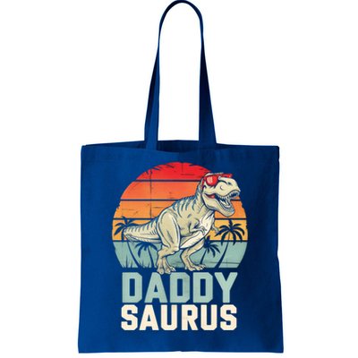 Daddysaurus Dinosaur T Rex Dad Father Retro Funny Gift Tote Bag