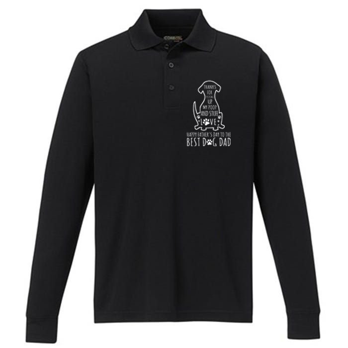 Dog Dad Thanks For Picking Up Performance Long Sleeve Polo