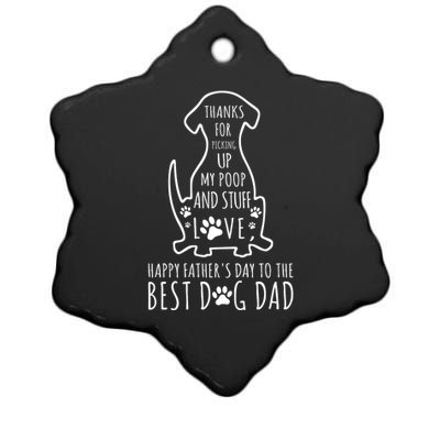 Dog Dad Thanks For Picking Up Ceramic Star Ornament