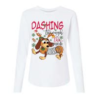 Dog Dashing Through The Snow Slinky Toy Christmas Womens Cotton Relaxed Long Sleeve T-Shirt