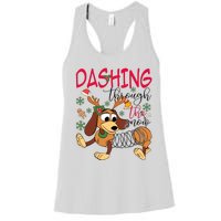 Dog Dashing Through The Snow Slinky Toy Christmas Women's Racerback Tank