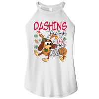 Dog Dashing Through The Snow Slinky Toy Christmas Women's Perfect Tri Rocker Tank