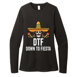 DTF Down To Fiesta Funny Mexican Skull Cinco De Mayo Womens CVC Long Sleeve Shirt