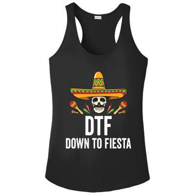 DTF Down To Fiesta Funny Mexican Skull Cinco De Mayo Ladies PosiCharge Competitor Racerback Tank