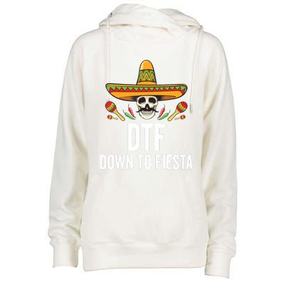 DTF Down To Fiesta Funny Mexican Skull Cinco De Mayo Womens Funnel Neck Pullover Hood