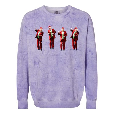 Dancing Donald Trump Santa Christmas Dance Colorblast Crewneck Sweatshirt