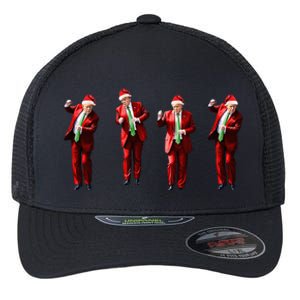 Dancing Donald Trump Santa Christmas Dance Flexfit Unipanel Trucker Cap