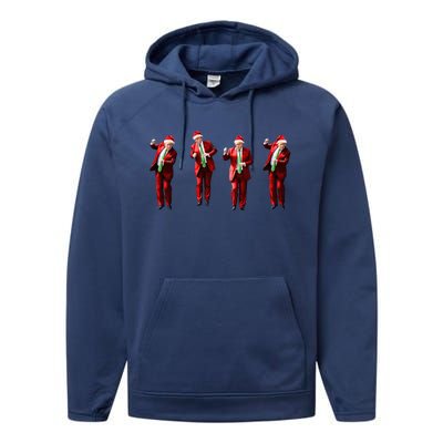 Dancing Donald Trump Santa Christmas Dance Performance Fleece Hoodie