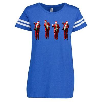 Dancing Donald Trump Santa Christmas Dance Enza Ladies Jersey Football T-Shirt