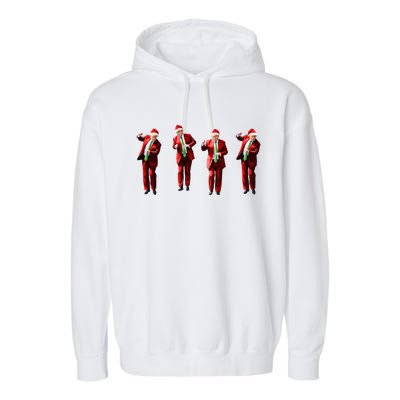 Dancing Donald Trump Santa Christmas Dance Garment-Dyed Fleece Hoodie