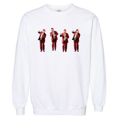 Dancing Donald Trump Santa Christmas Dance Garment-Dyed Sweatshirt