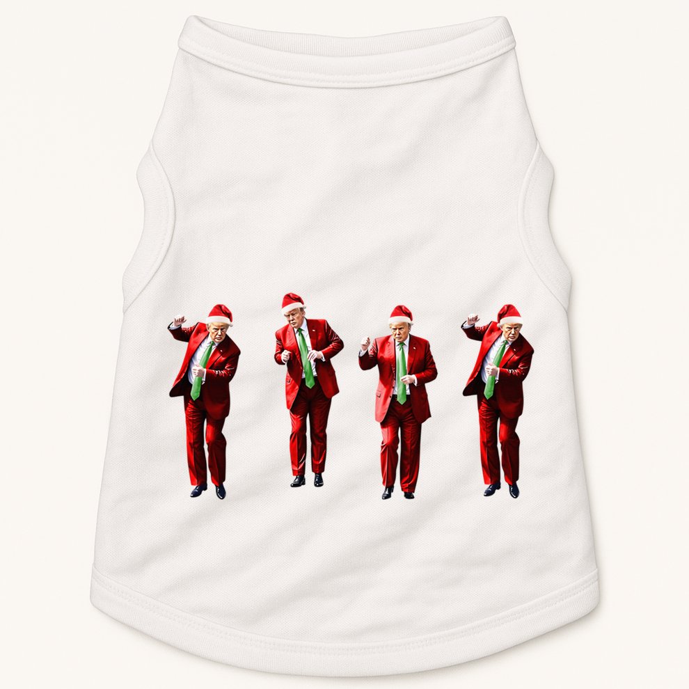Dancing Donald Trump Santa Christmas Dance Doggie Tank