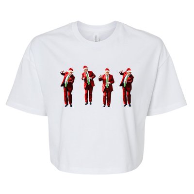 Dancing Donald Trump Santa Christmas Dance Bella+Canvas Jersey Crop Tee