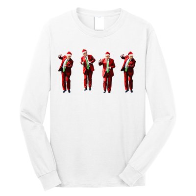 Dancing Donald Trump Santa Christmas Dance Long Sleeve Shirt