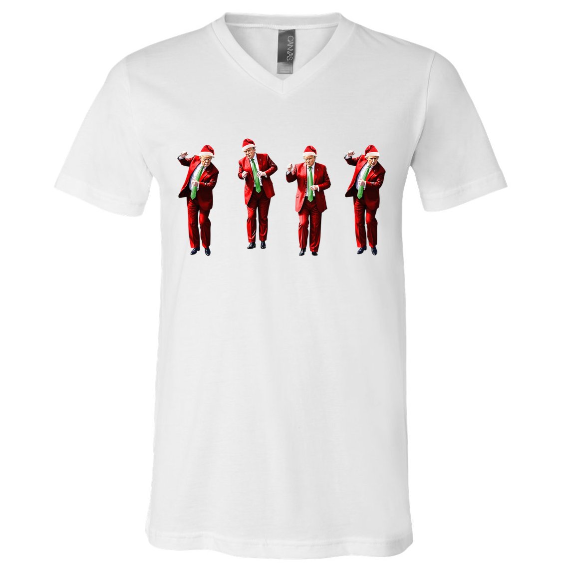 Dancing Donald Trump Santa Christmas Dance V-Neck T-Shirt