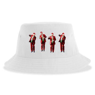 Dancing Donald Trump Santa Christmas Dance Sustainable Bucket Hat