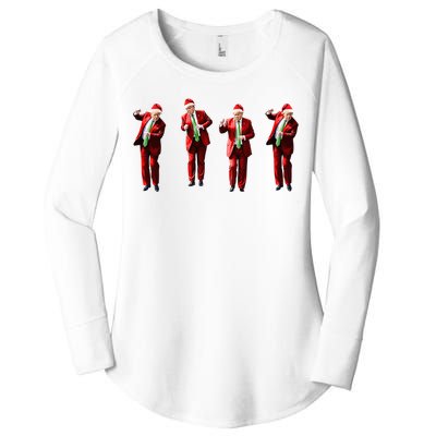 Dancing Donald Trump Santa Christmas Dance Women's Perfect Tri Tunic Long Sleeve Shirt