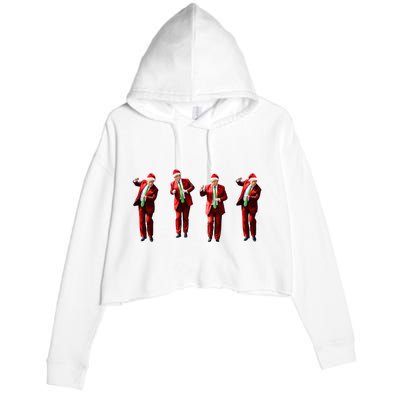 Dancing Donald Trump Santa Christmas Dance Crop Fleece Hoodie