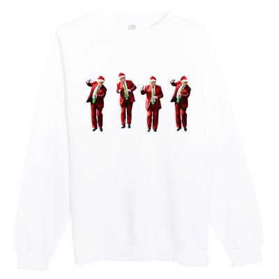 Dancing Donald Trump Santa Christmas Dance Premium Crewneck Sweatshirt