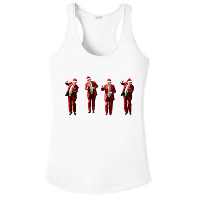 Dancing Donald Trump Santa Christmas Dance Ladies PosiCharge Competitor Racerback Tank