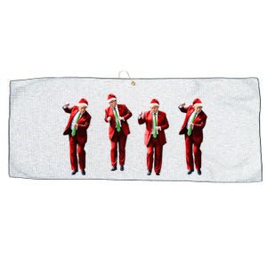 Dancing Donald Trump Santa Christmas Dance Large Microfiber Waffle Golf Towel