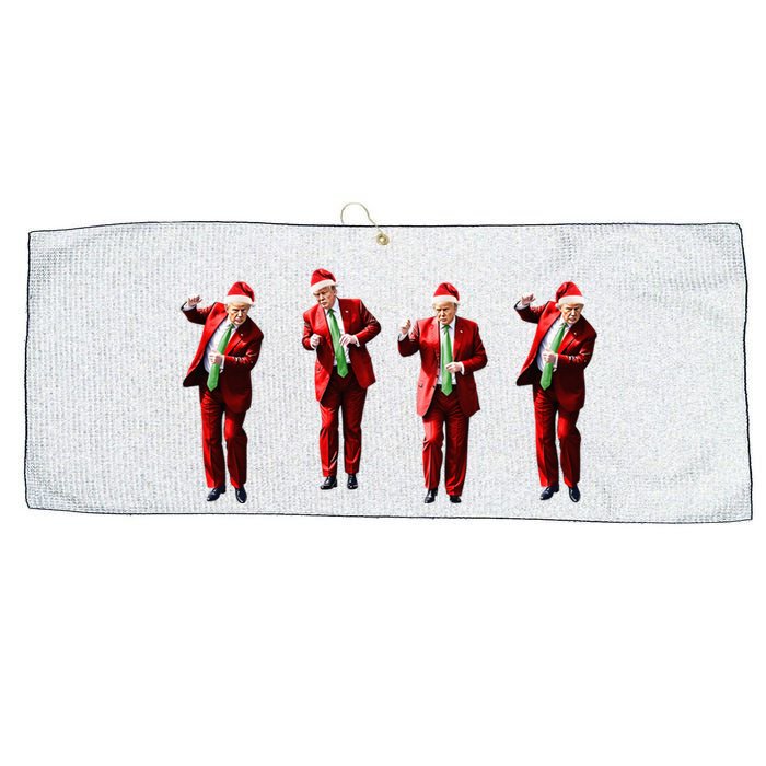 Dancing Donald Trump Santa Christmas Dance Large Microfiber Waffle Golf Towel