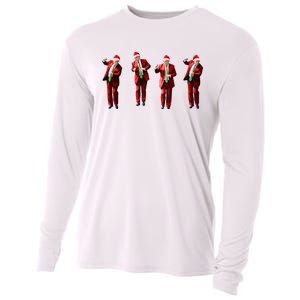 Dancing Donald Trump Santa Christmas Dance Cooling Performance Long Sleeve Crew