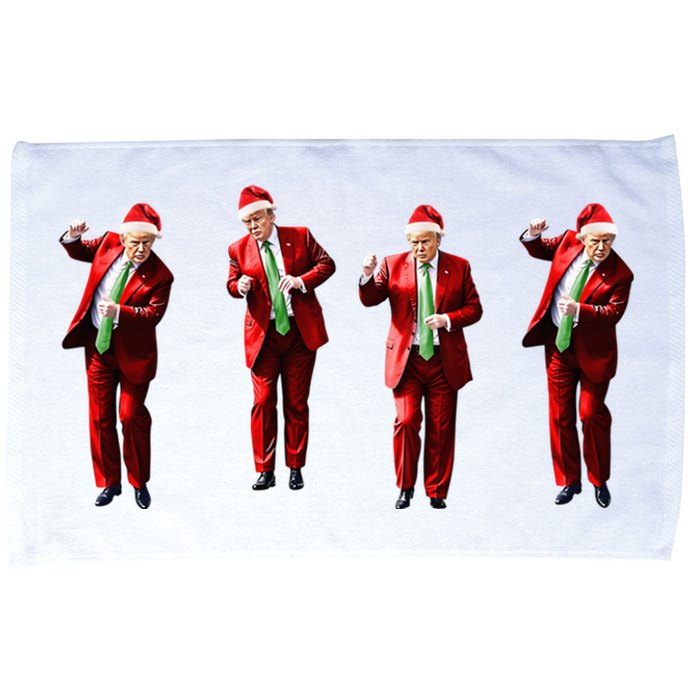 Dancing Donald Trump Santa Christmas Dance Microfiber Hand Towel