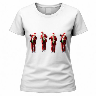 Dancing Donald Trump Santa Christmas Dance Women's T-Shirt